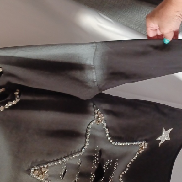 Zarga funky fun top/tunic, assymetrical hem, rhinestones & studs - Picture 7 of 8